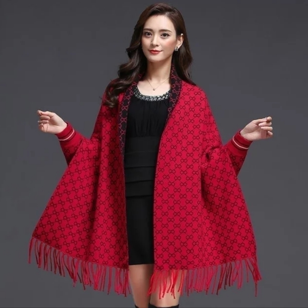 Stylish Cozy Kimono cashmere/Pashmina with mini hand